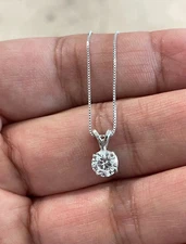 Classy Pendant 1.50 CT Lab Diamond Solitaire 4 Prongs IGI Certified