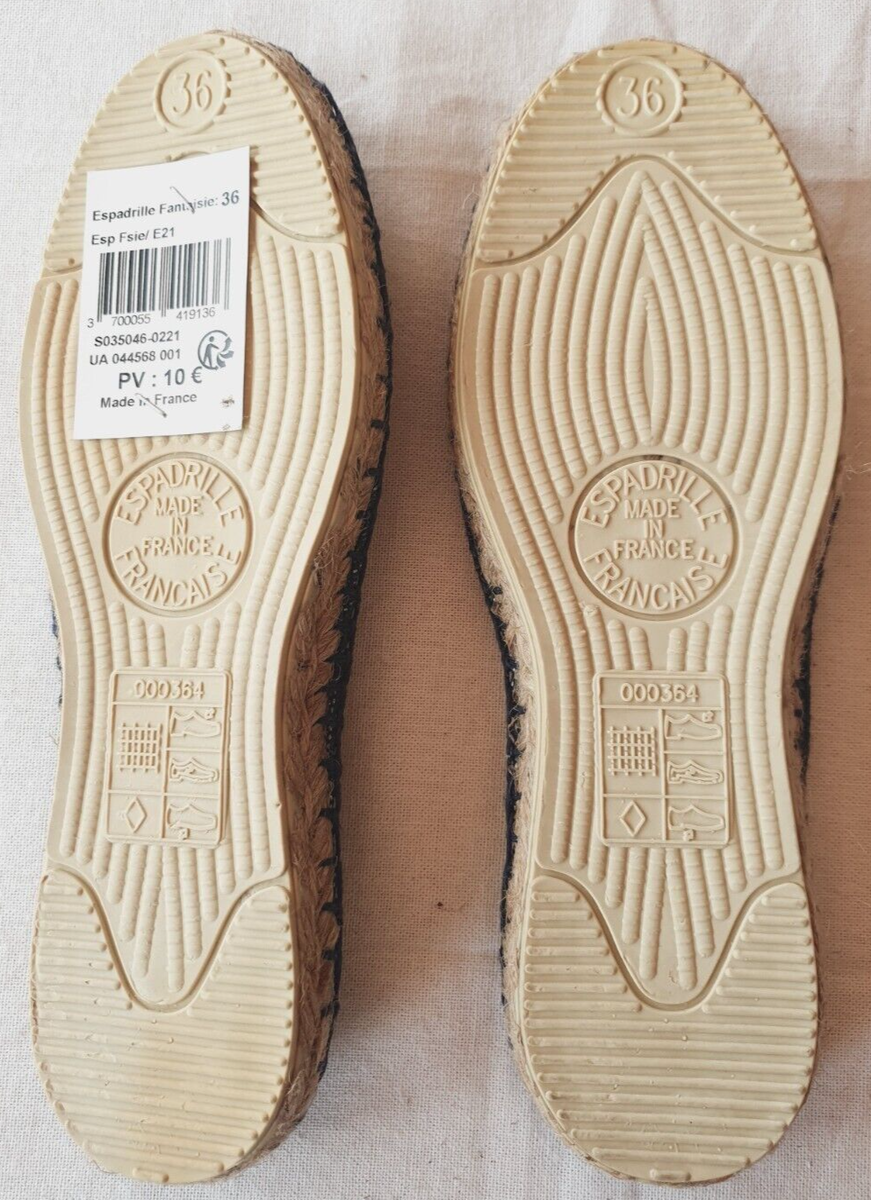 Espadrilles Françaises Toile Bleue Femme 36 - Neuves étiquetées