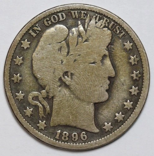 1896-O 50c Barber Silver Half Dollar - RAW - Better Date New Orleans Coin