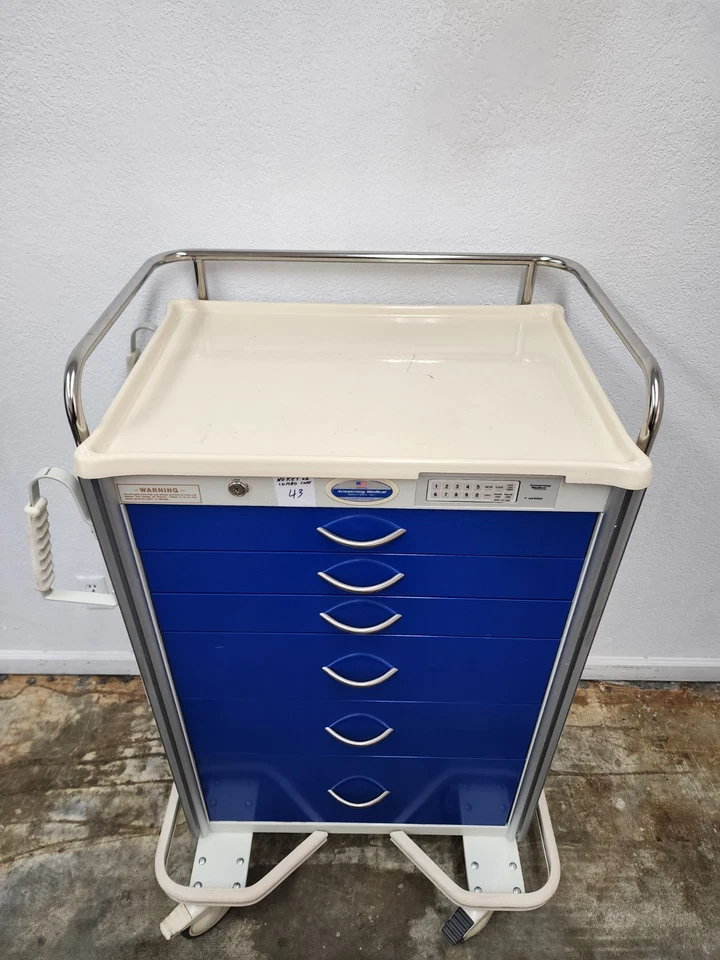 Carro de choque médico de aluminio Armstrong bloqueo automático con teclado de bloqueo caja de herramientas Foto 2 de 4