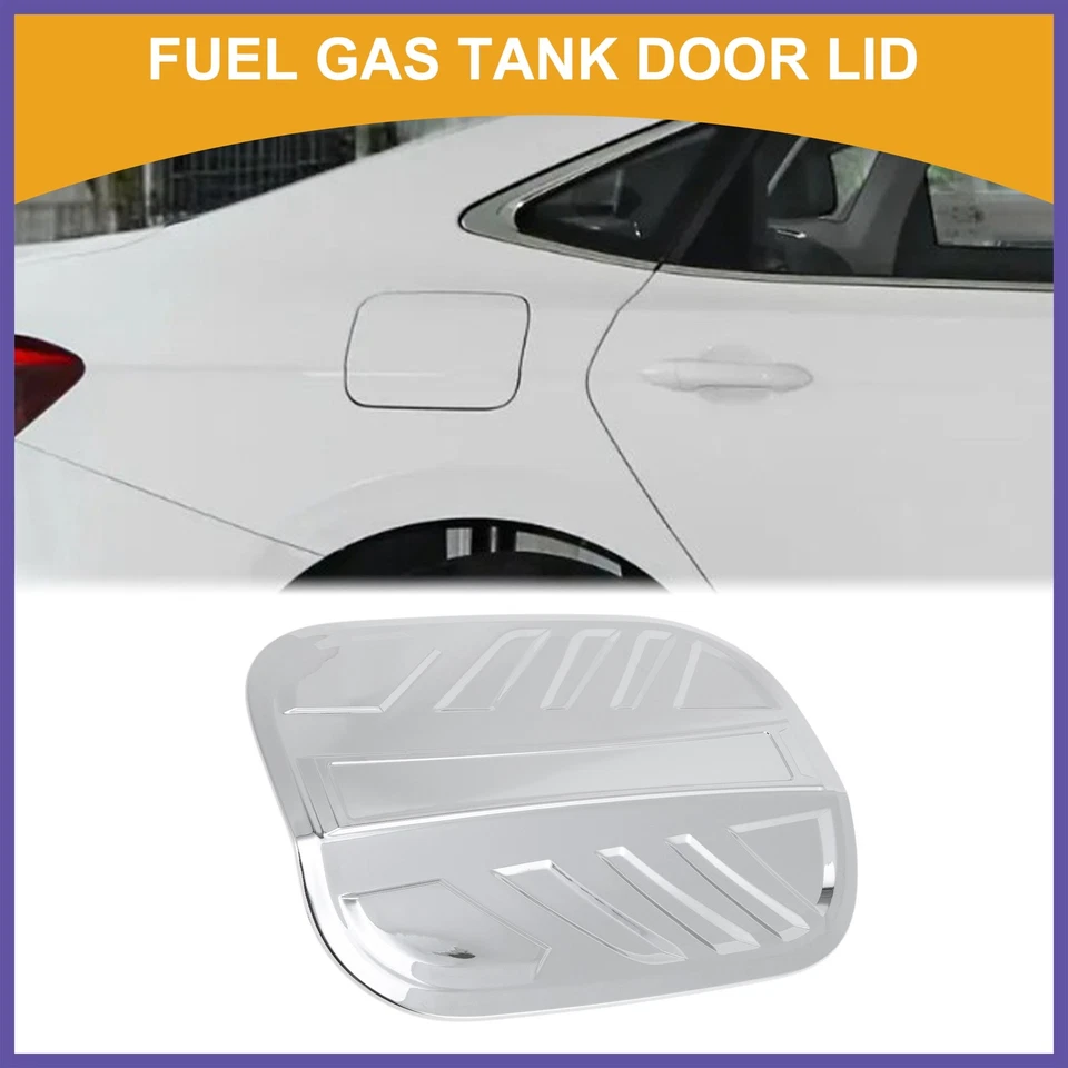 Tapas de puerta del tanque de combustible para Hyundai Santa Fe 19-25 solapa del tanque de gasolina cromo tono plateado Foto 2 de 4