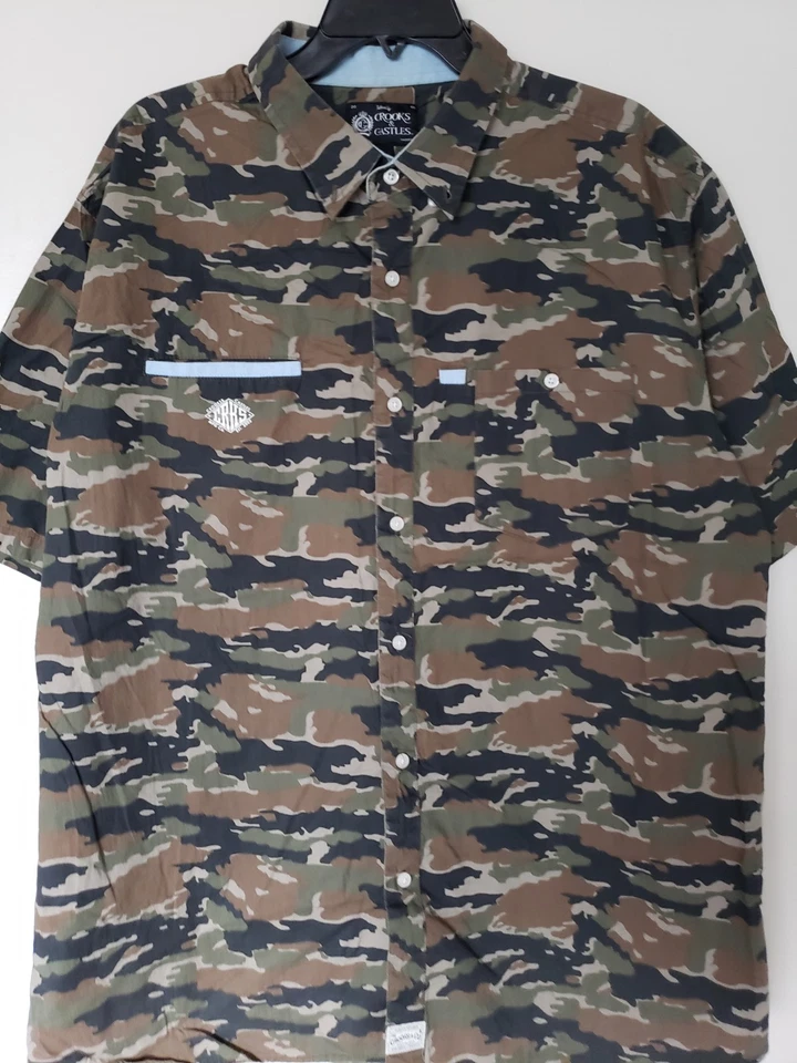 Crooks & Castles Camouflage Short Sleeve Button-Up Shirt Mens XXL - Image 3 of 4