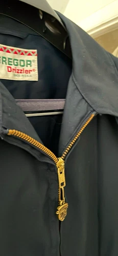 VTG McGregor Drizzler Men’s Blue Cotton Blend Twill Zip Bomber Jacket 46 Chest - product listing photo