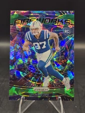 2024 Panini Prizm Laiatu Latu Fireworks Green Ice Prizm #17 (RC) Colts