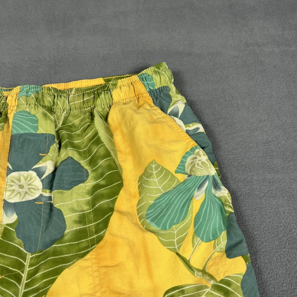 Tommy Bahama Bañador Para Hombres Pequeño Amarillo Verde Floral Nylon Board Shorts Playa Foto 3 de 4