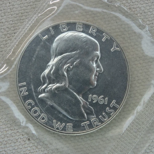 1961 Franklin Half Dollar Proof 90% Silver Coin US Mint 50C