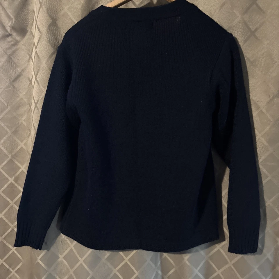 Cardigã French Toast tamanho 14 suéter de malha azul juvenil manga longa botão frontal - Imagem 3 de 3