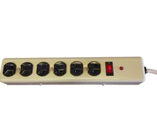 6-Outlet Surge Protector 125V 15A | Model 186SS  Metal Power Strip | Taiwan