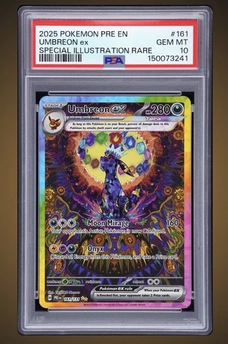 2025 Pokemon Pre En-Prismatic Evolutions #161 Umbreon Ex PSA 10 Gem Mint