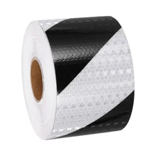 Reflective Tape, 3 Inch x 82 ft Trailer Twill Reflector Tape, Black White