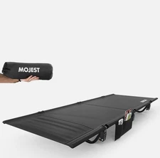 MOJEST Ultralight Camping Cot Adults To 350 lbs Portable Black EZ Set Up NWOB