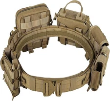 Tactical Battle Belt with Pouches Accessories Law Enforcement Duty Belts Combat 