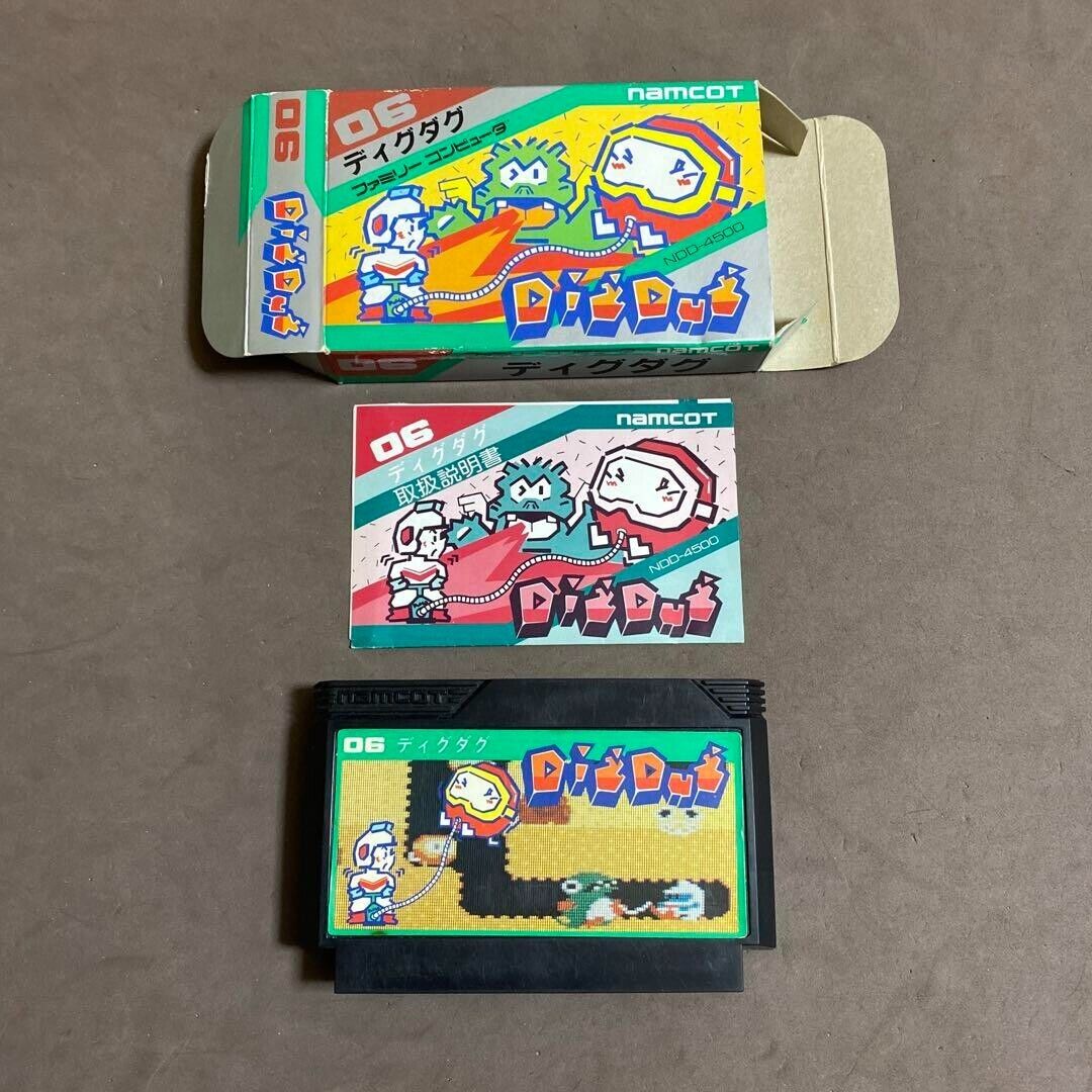 Dig Dug 1 Boxed with Manual Nintendo Famicom FC NAMCO 1985 Dig Dug 1 Boxed with Manual Nintendo Famicom FC NAMCO 1985