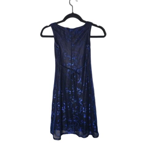 Abito vintage junior senza maniche blu scuro floreale scintillante 7 Y2K Fairygrunge - Foto 2 di 8