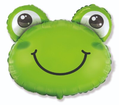 Froschkopf Folienballon 70 x 63cm Frog Head Heliumfüllung geeignet