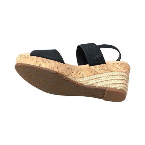 UGG Women's Elena Black Leather Wedge Heel Espadrille Shoes 1015098 - Picture 4 of 8