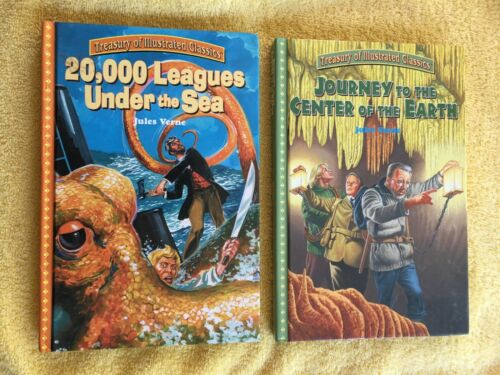 2 ~ Treasury Classics Books ~ 20,000 Leagues Under the Sea ~ Journey to ~ HC VG - Picture 1 of 3