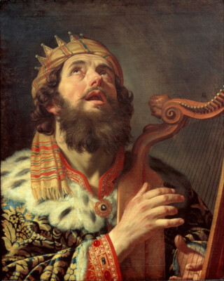 Gerard van Honthorsts König David spielt Harfe (1622)