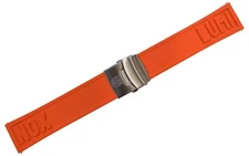 Genuine Luminox Watch Band Strap Cut to Fit Rubber Watch Strap Orange 22mm