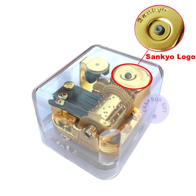 Play "Greensleeves" Acrylic Wind up Music Box With Sankyo Musical Movement eBay