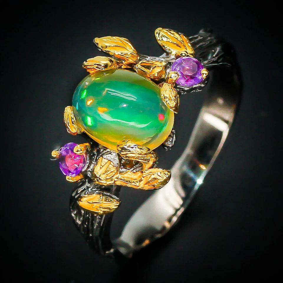 Unbeheiztes Unikat Natur Opal Silber 925 Sterling / RVS272