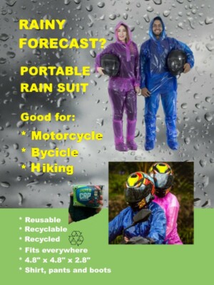 Imper Cap Disposable Waterproof Poncho Suit Rain Coat Impercap