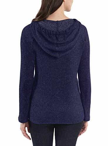Kenneth Cole New York Women's Hooded Pull Over Tunic Sweater, Navy White, XXL - Picture 2 of 2
