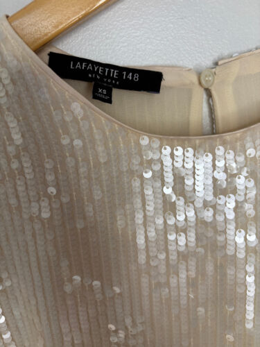 Lafayette 148 New York Bonnie Iridescent Sequin Shift Dress, Lined, Size XS - Picture 4 of 8