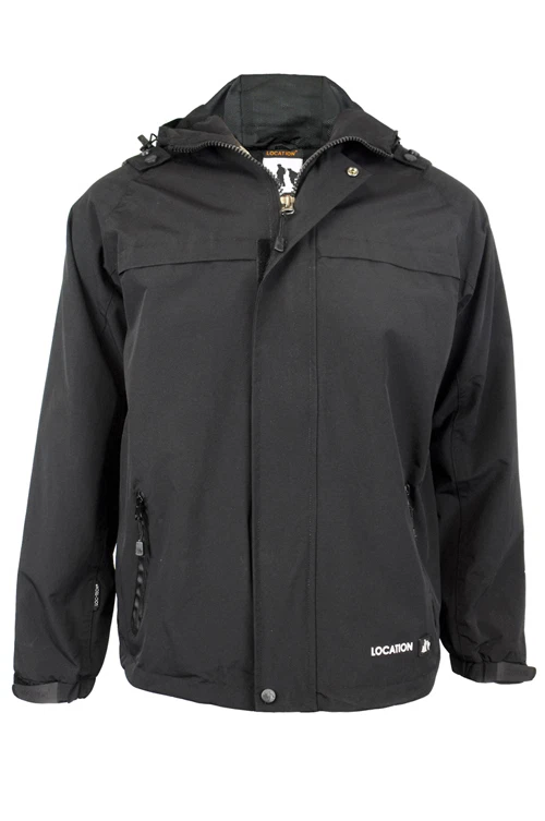 Mens Jacket Waterproof Taped Seams Black Coat JKT Location Outdoors Size S-2XL - Image 2 of 4