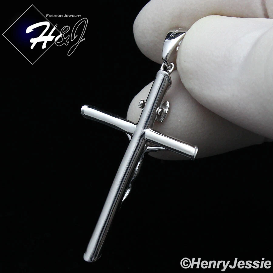 COLGANTE CRUCIFIJO CRUZ JESUCRISTO PLATA ESTERLINA 925 MACIZA HOMBRE MUJER*SP213 Foto 2 de 4