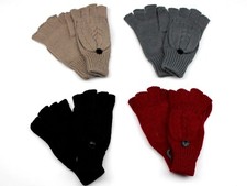 Womens Fingerless Gloves Mittens with Cover, Wrist Cover