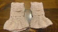 Handmade Crocheted Women’s Fingerless Gloves Pink