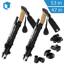 2Pc Ayamaya Collapsible Hiking Poles Walking Trekking Sticks Aluminum Foldable