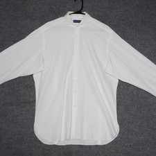 Ralph Lauren Purple Label Dress Shirt Mens 17 White Cotton Made in Italy Luxury