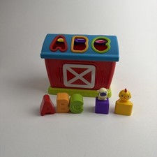 Bright Starts Shape Sorting Barn - ABC, Sheep, Chicken - missing circle shape.