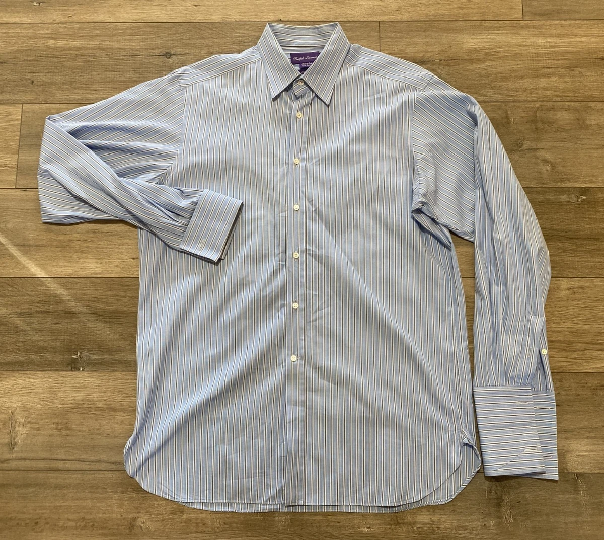 Ralph Lauren Purple Label Blue Long Sleeve Dress Shirts for Men