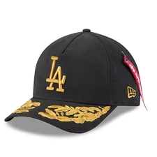 Men's New Era x Alpha Industries  Black Los Angeles Dodgers A-Frame 9FORTY