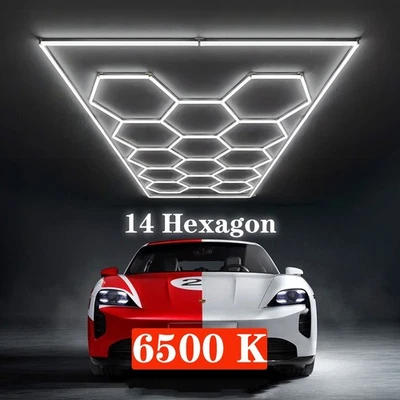 5x Hexagon LED Lampe Deckenleuchte für Garage, Werkstatt, Fitnessstudio, Keller - Bild 1 von 4