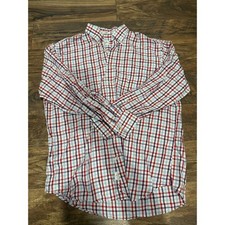 Peter Millar Mens XL Plaid Button Down Shirt Red Blue Purple 100 Cotton LS