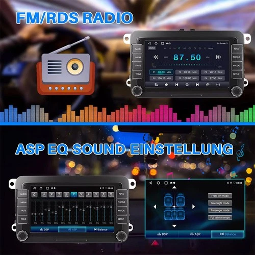 Per VW Golf 5 6 Plus Touran Caddy Jetta autoradio Android 14 Apple Carplay NAVI - Foto 5 di 22