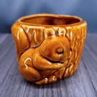 Vintage McCoy Pottery Planter Squirrel Hugging Tree #513 Collectible