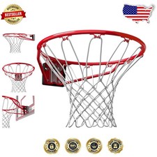 Pro Steel Basketball Rim 18" Fixed Heavy Duty Net Included Indoor/Outdoor