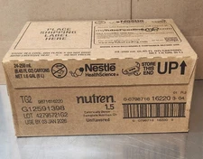 Sealed Case of 24 250mL Cartons of Unflavored Nestle Nutren 1.5  Exp. Jan 2026