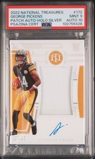 2022 National Treasures George Pickens #172 Patch Auto Silver Holo PSA 9 AUTO 10