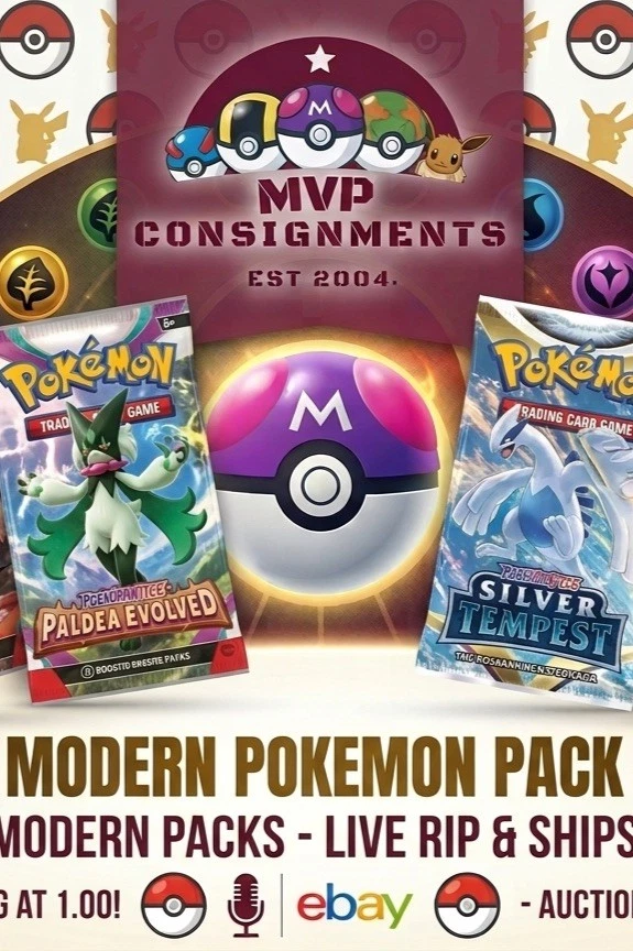 $1 dollar starts! Pokemon pack rip/ships & pack progressives!