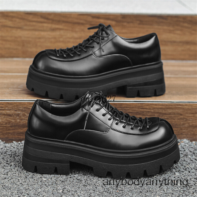 Men's Round Toe Platform Oxford Dress Business Casual British Punk