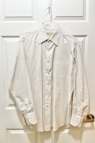 Tommy Bahama Men's Long Button Shirt Size 17 XL 100% Cotton White Striped