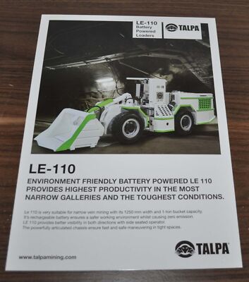 Talpa LE-110 Battery Powered Loader Mining Turkey Brochure Prospekt