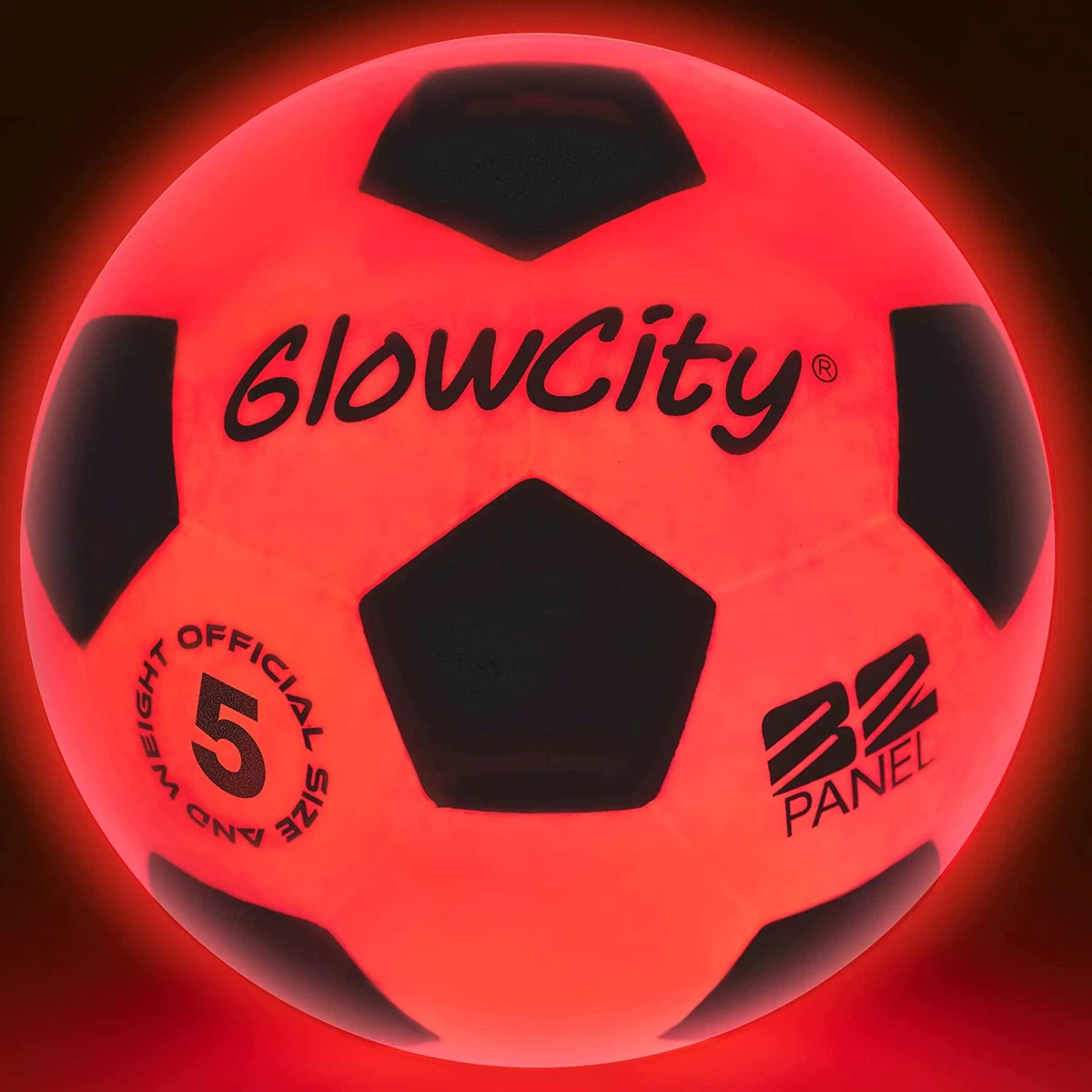 Glow in the Dark Soccer Ball- Light Up, Indoor or Outdoor Soccer Balls with  2 LE