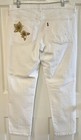 Levis Women’s Boyfriend 29 Skinny Stretch White Jeans Sparkle Nashville Bride — photo 6